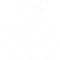 Heart Coffee Bean Logo white