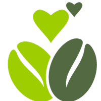 Heart Coffee Bean Logo green