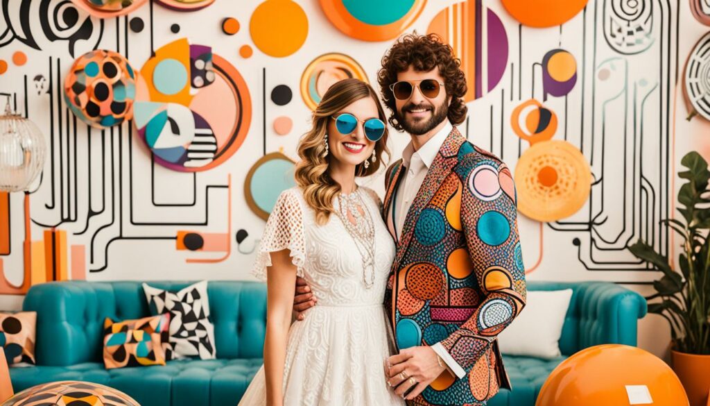 groovy nuptials, 70s inspired weddings, disco fever, bell bottoms, retro glam