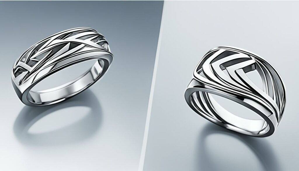 trend of clean, sculptural jewelry, blending modernist aesthetics with timeless