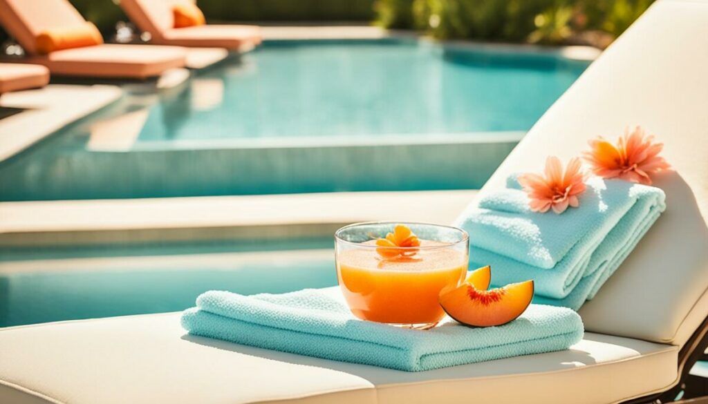 Peach Fuzz Accents Poolside