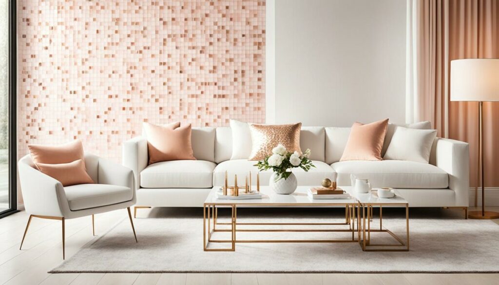 Sophisticated Interior Design with Peach Fuzz Tiles