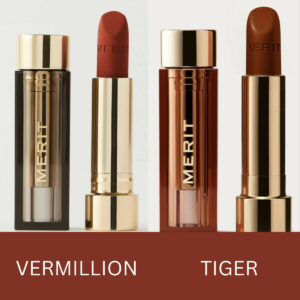Merit Vermillion and Tiger Lipstick